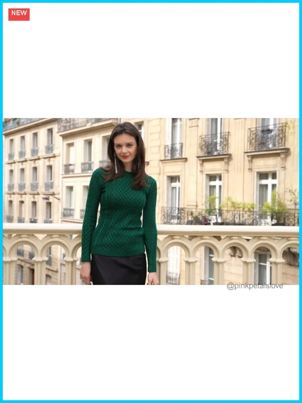 Women Crew Neck Cable Knit Long Sleeve Pullover Sweater Jumper